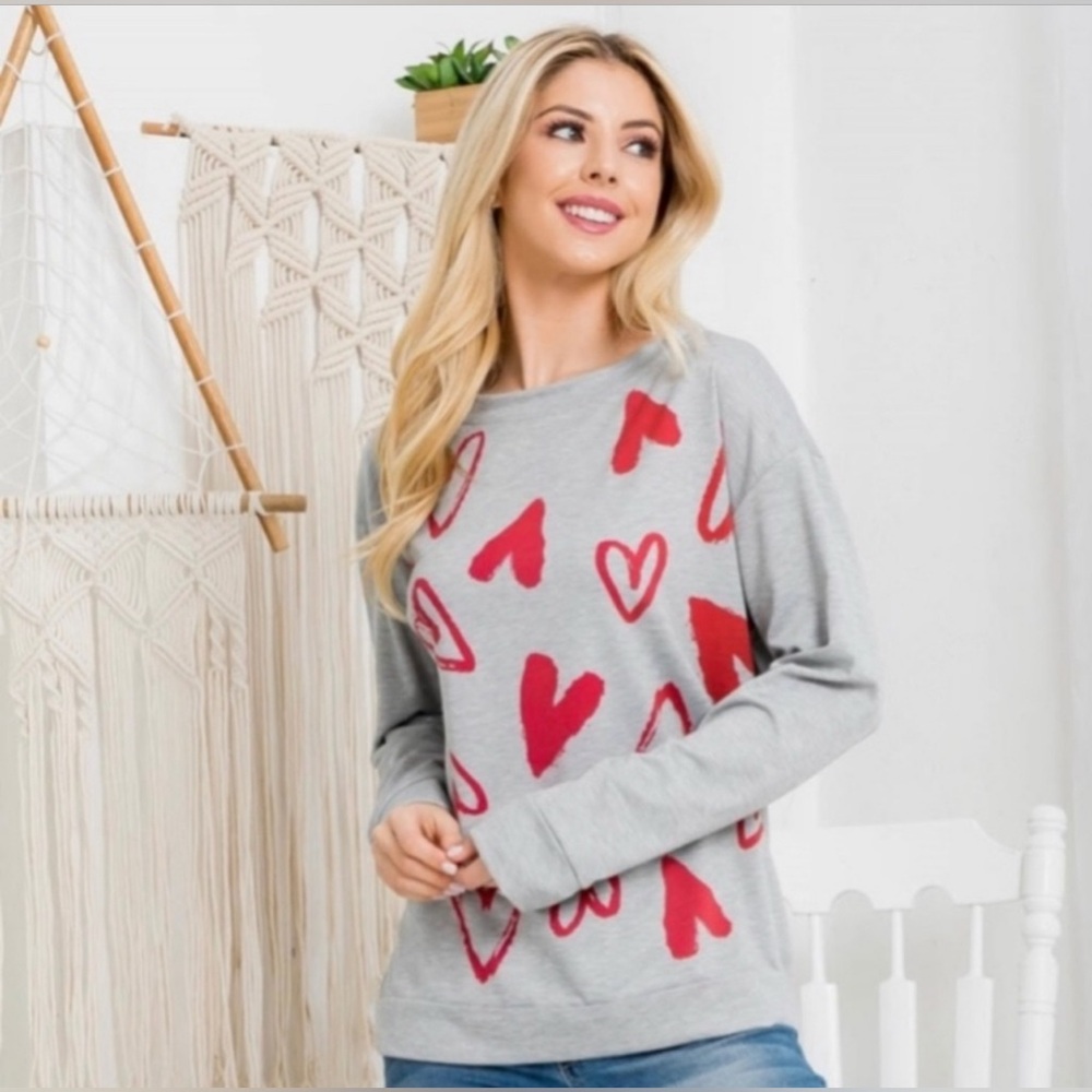 NEW Miss Sparkle Red Heart Print Sweatshirt